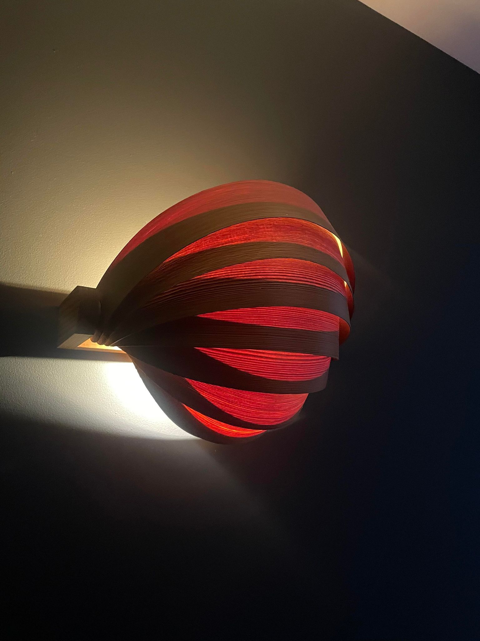 Wall lamp Translandia vintage pine strip Netherlands 1960