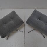 A pair of swivel stools, Tabourets or footstools, Czechoslovakia, 1970s.