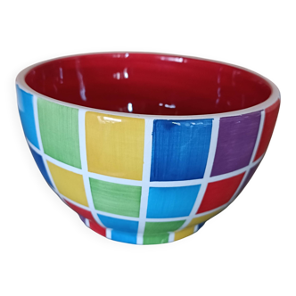 Large hand-painted earthenware bowl