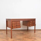 Teak desk and walnut armchair