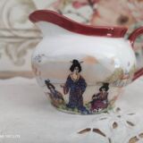 7-piece tête-à-tête tea set in Japanese porcelain, life scenes decor