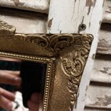 Scalloped and bevelled rectangle mirror