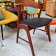 Danish bridge armchair in teak and black vinyl by Korup Stolefabrik circa 1