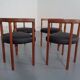Teak & Leather Model 195 Dining Chairs by Ole Gjerløv-Knudsen & Torben Lind for France & Søn, Denmark, 1960s, Set of 4