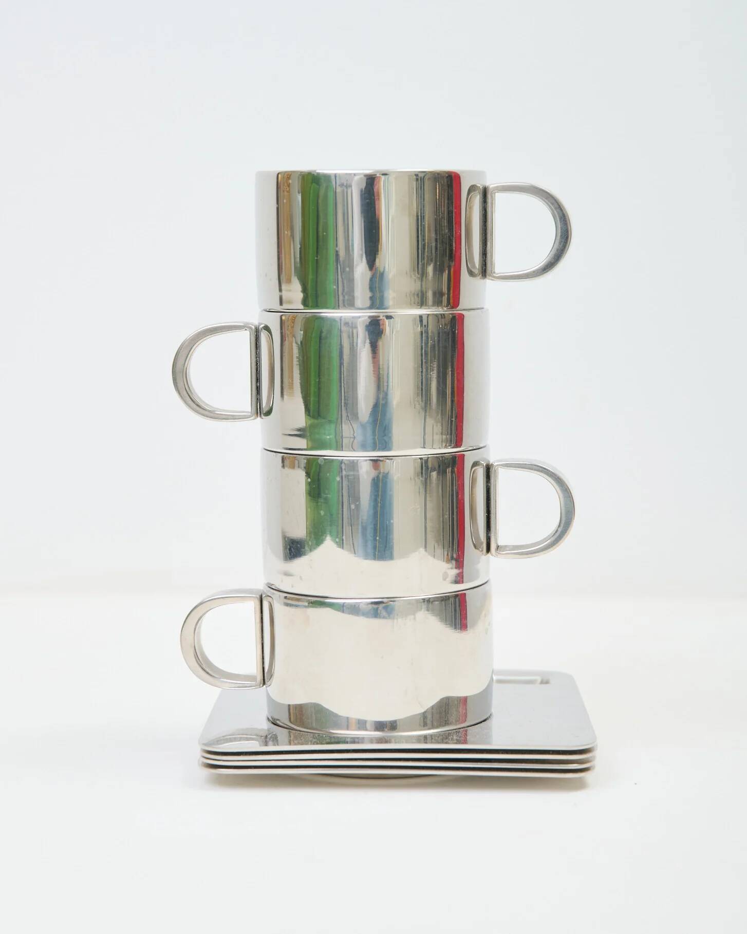4 tasses à café et sous-tasses, style Guido Bergna, années 1960