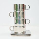 4 tasses à café et sous-tasses, style Guido Bergna, années 1960
