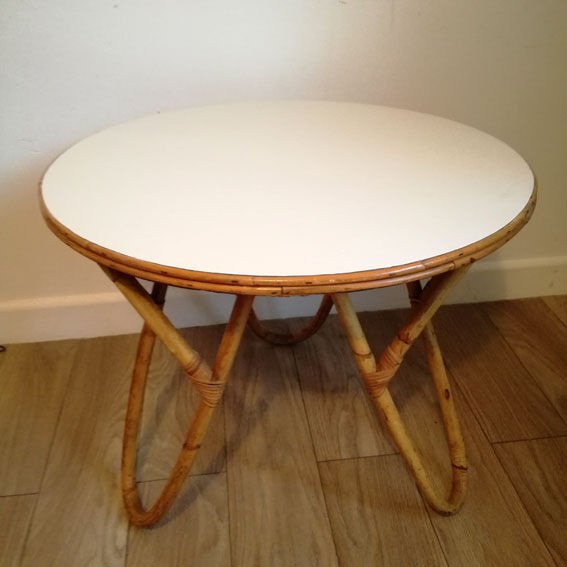 Bamboo and white coffee table