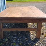 Old industrial workshop coffee table in solid teak