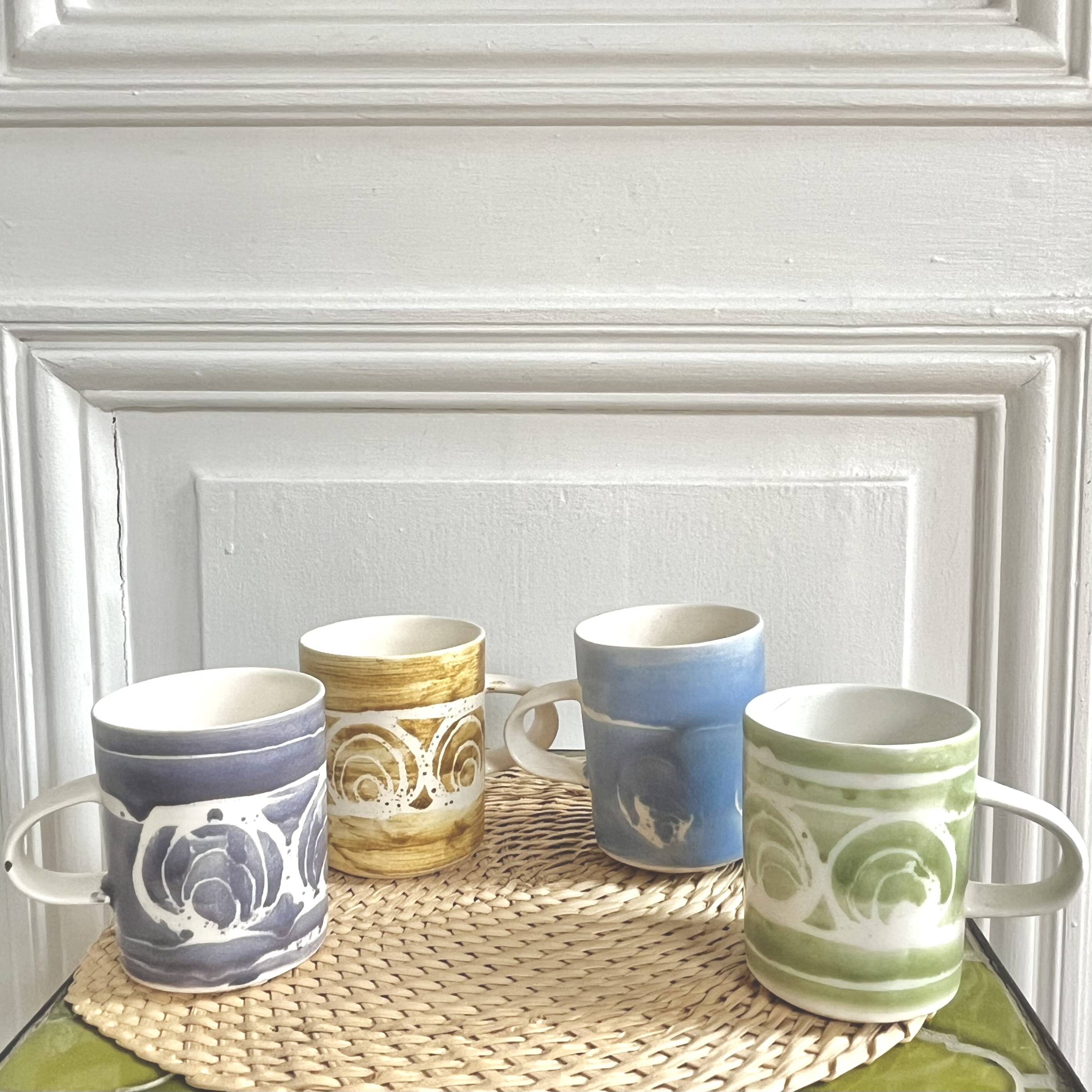 4 English ceramic mugs from the 70s