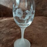 Set of 11 crystal footed digestif glasses