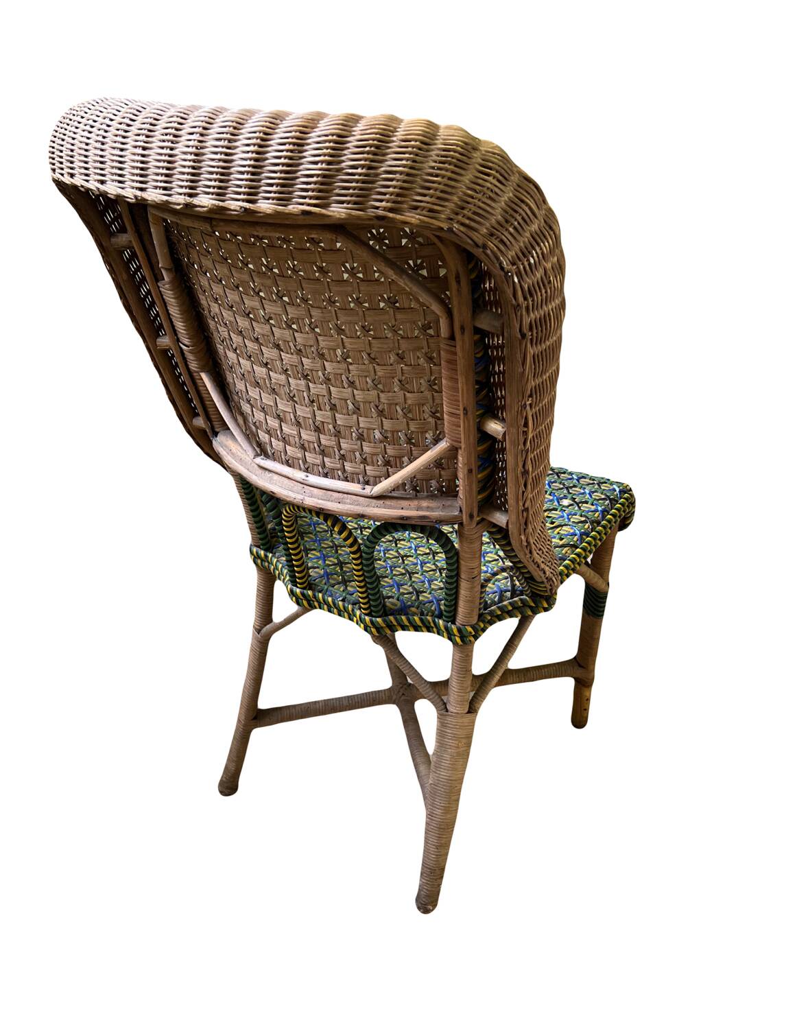 4 vintage rattan and bamboo chairs