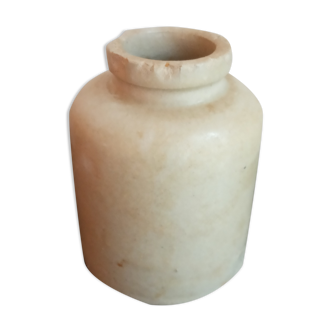 Old enamelled sandstone pot
