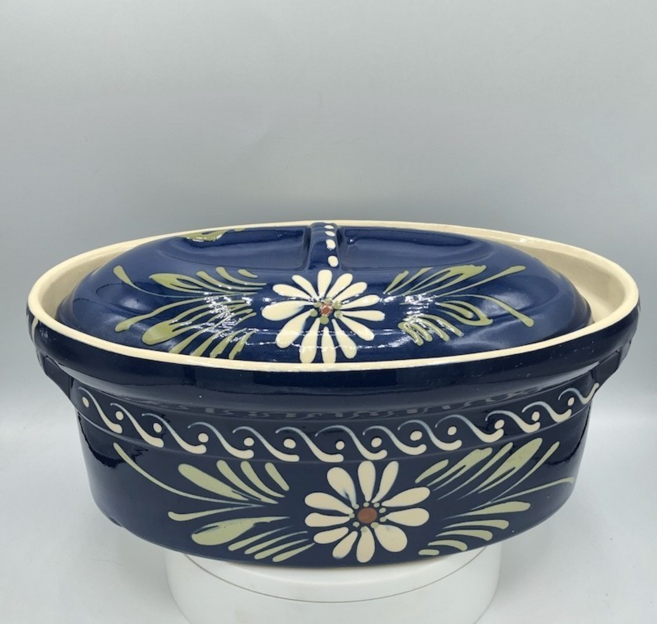 Terrine oval alsace Baeckeoffe blue