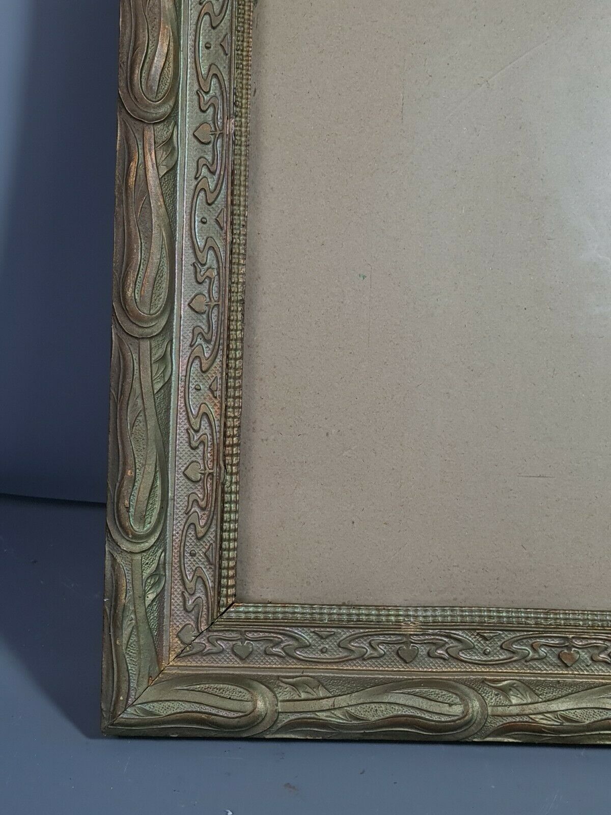Frame wood & stucco patinated Art Nouveau 58,5x46,5 foliage 50x38,5 cm SB