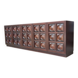 Vintage Brutalist Sideboard in Mahogany 1970s