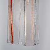 Poliarte chandelier by polished albano, pink and transparent murano glass, italy, 1970