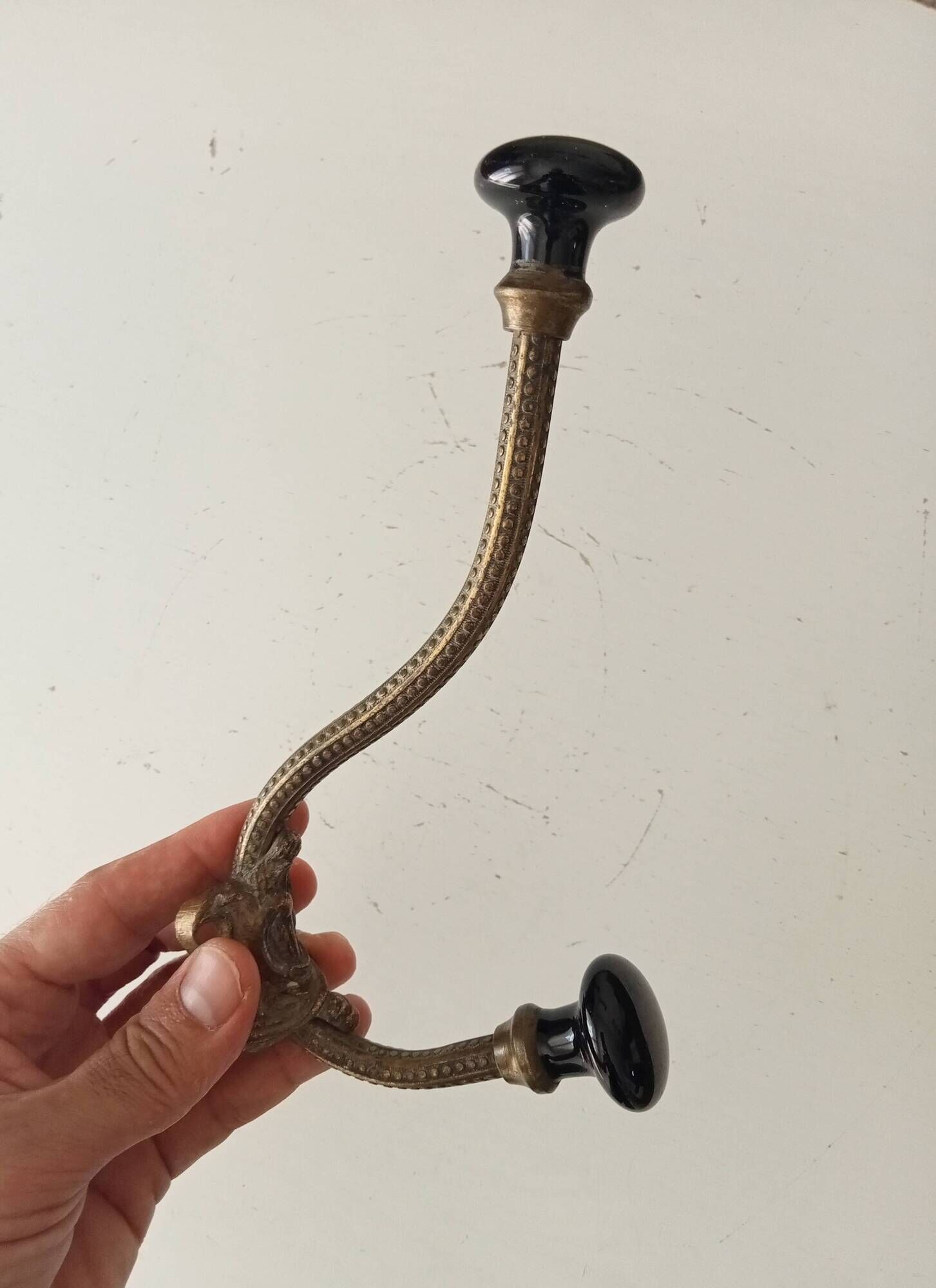 Antique wall coat rack, 19th century Art Nouveau style.