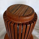 Pair of wooden bedside lamps