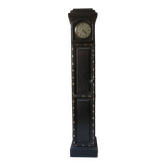 Vintage storage column with clock, solid wood