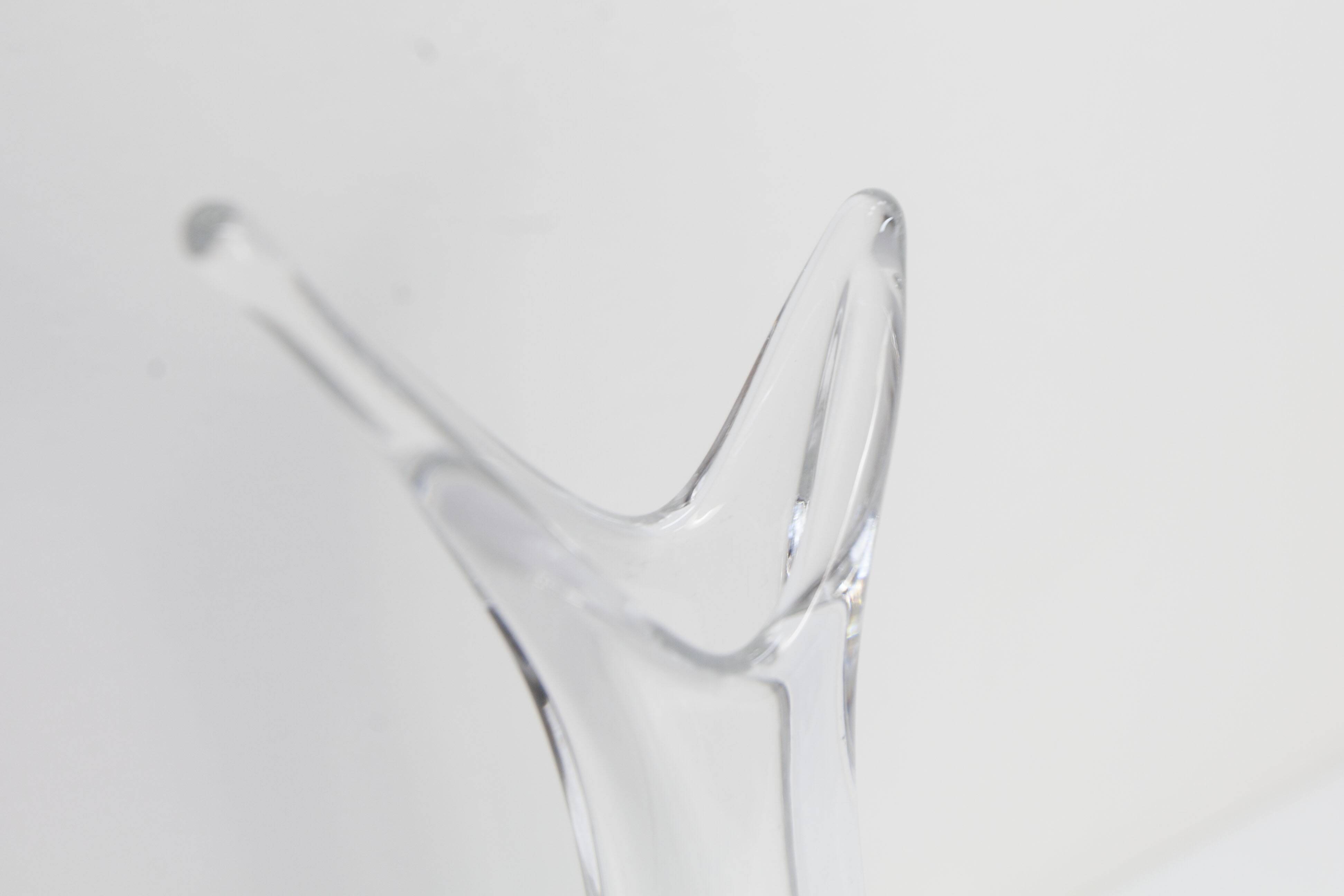 Blown crystal vase Art Vannes France 43 cm