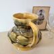 Amber faceted pitcher Sarreguemines pottery