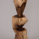 Solid wood sculptural side table, original contemporary design, logniture