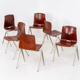 Ensemble de 6 chaises de salle à manger industrielles "S22" par Pagholz