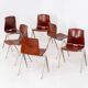 Ensemble de 6 chaises de salle à manger industrielles "S22" par Pagholz