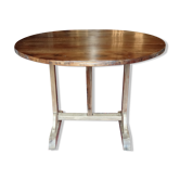 Table vigneronne en bois naturel de noyer diamètre 101 cm