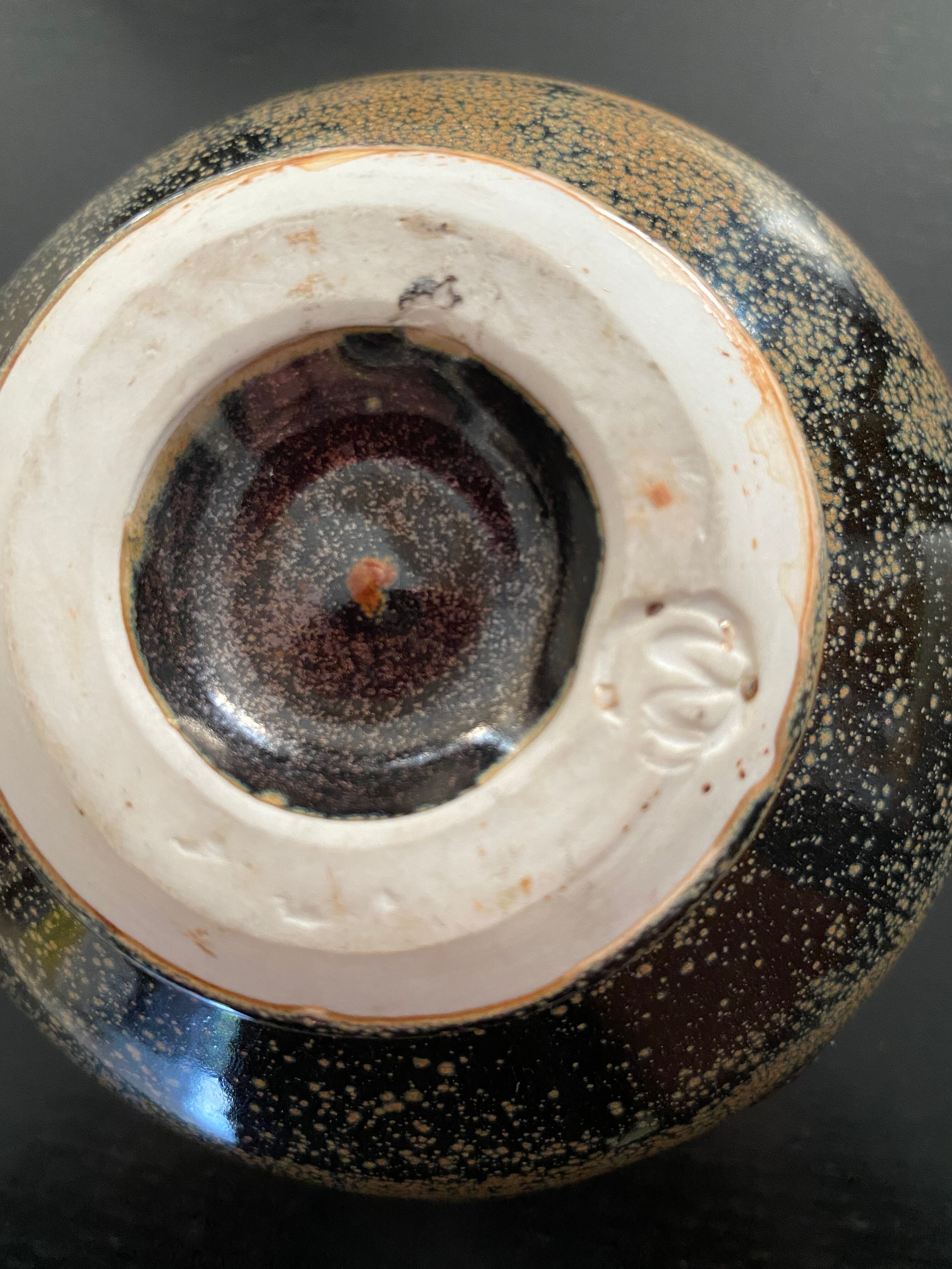 Glazed ceramic bowl signed