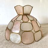 Abat jour to hang in mother-of-pearl and brass