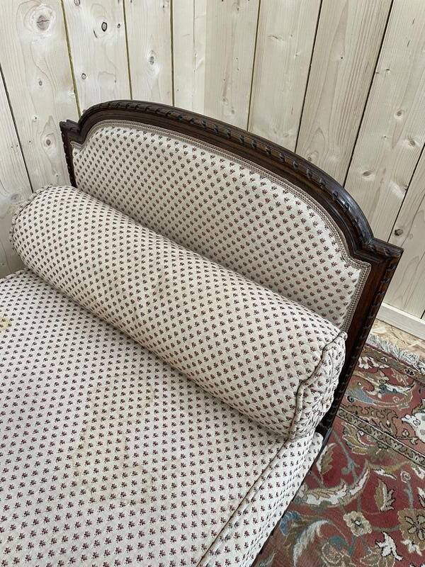 Banquette - Canapé de style Louis XVI tissu fleurs