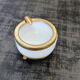 Antique ashtray in white opaline and brass, neoclassical style.
