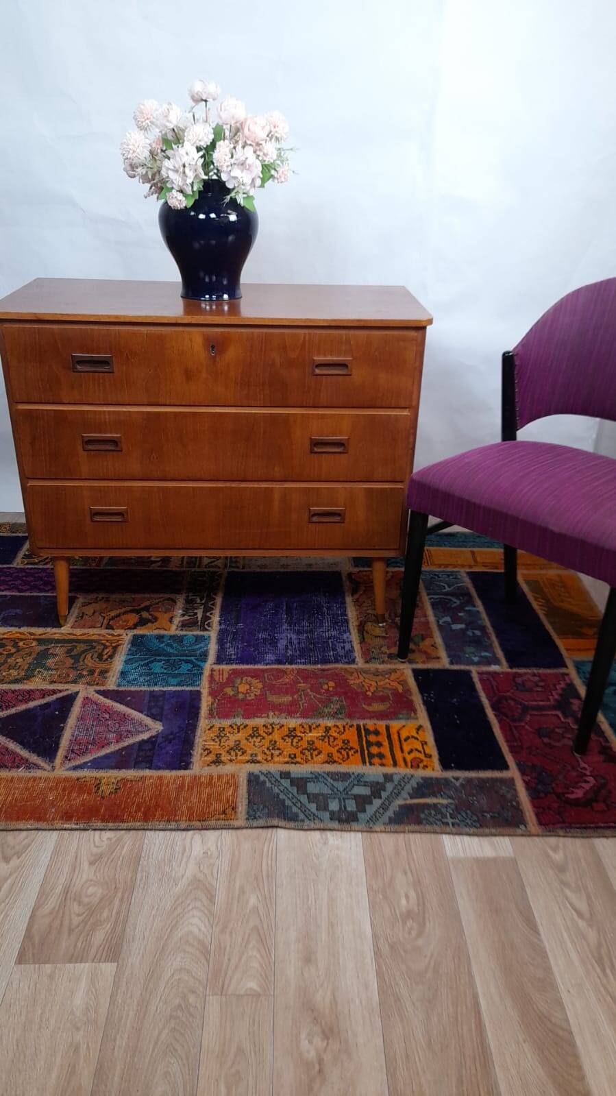 Vintage Scandinavian teak chest of drawers with 3 drawers – 1960s