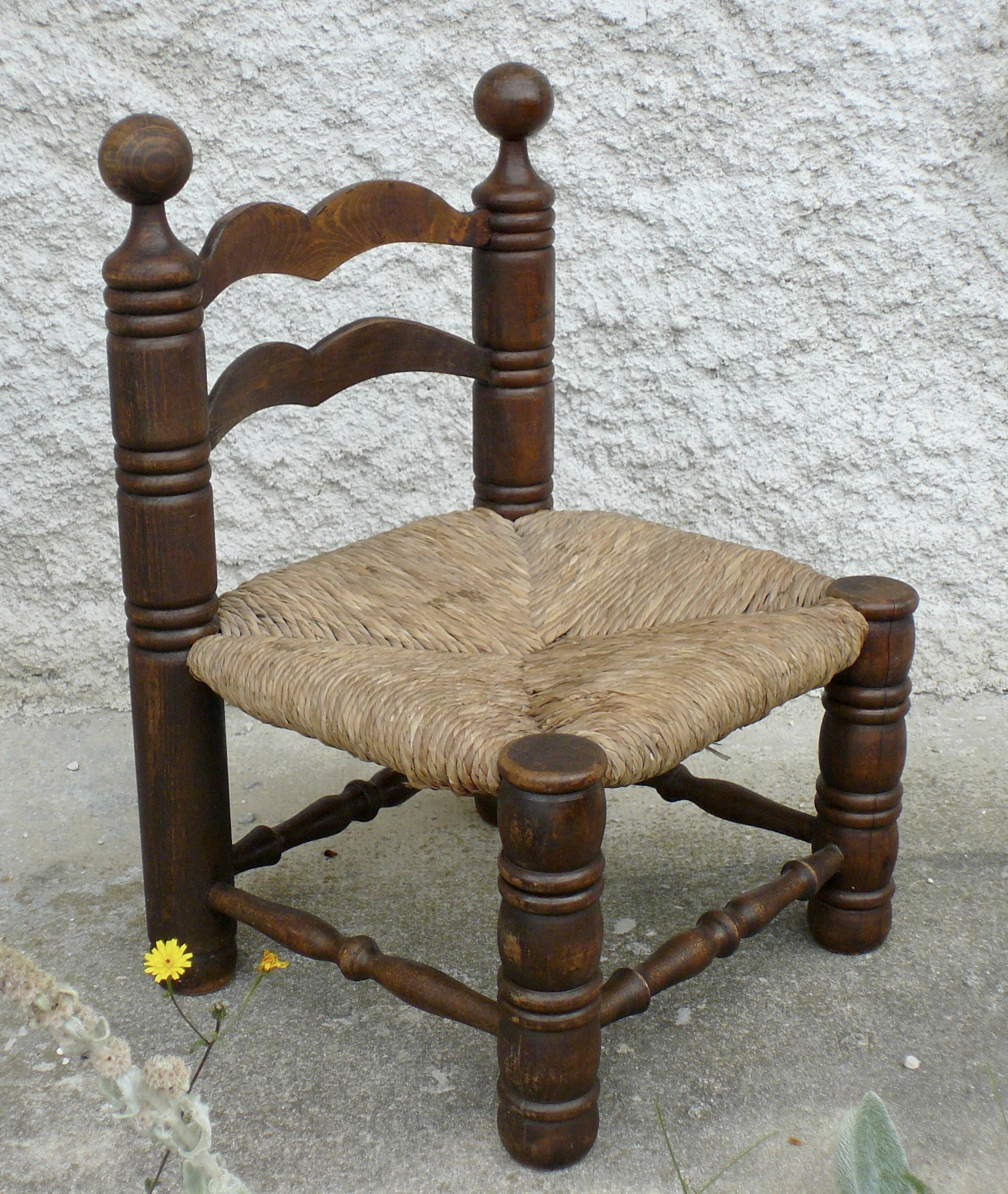 Charles DUDOUYT low straw chair vintage 1940