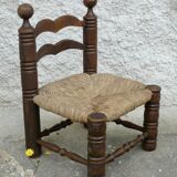 Charles DUDOUYT low straw chair vintage 1940