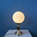 Set of 2 Vintage Golden Opal Glass Desk Lamp