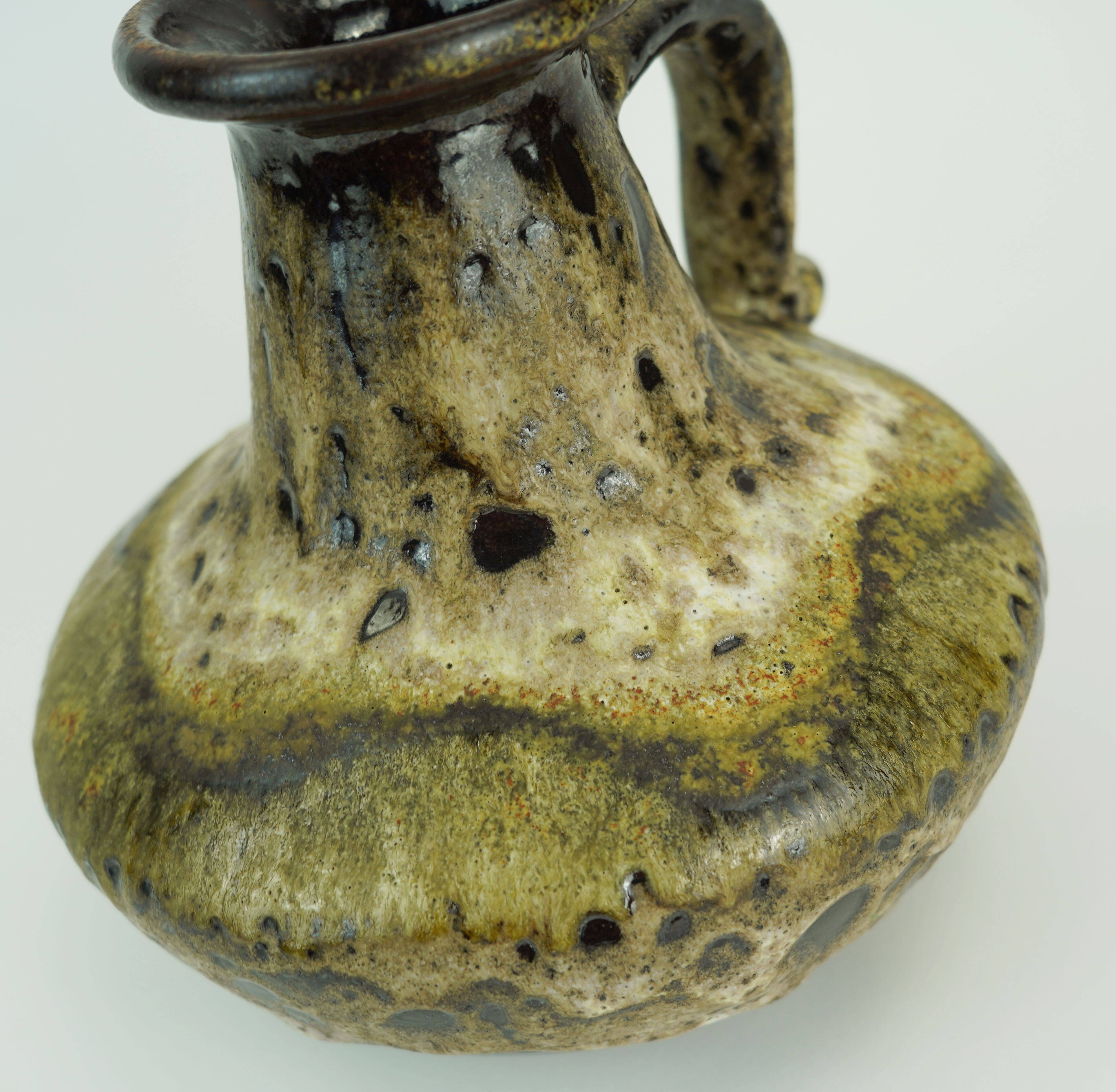ruscha mid century VASE drip glaze earth tones pottery model 377-21