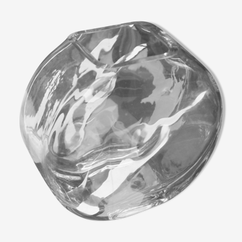 Vase design en verre transparent rond
