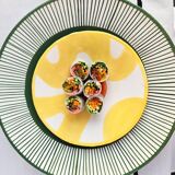 Large plate - palm border green