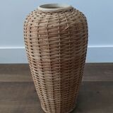 Sandstone/wicker vase