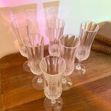 Set of 6 crystal champagne flutes