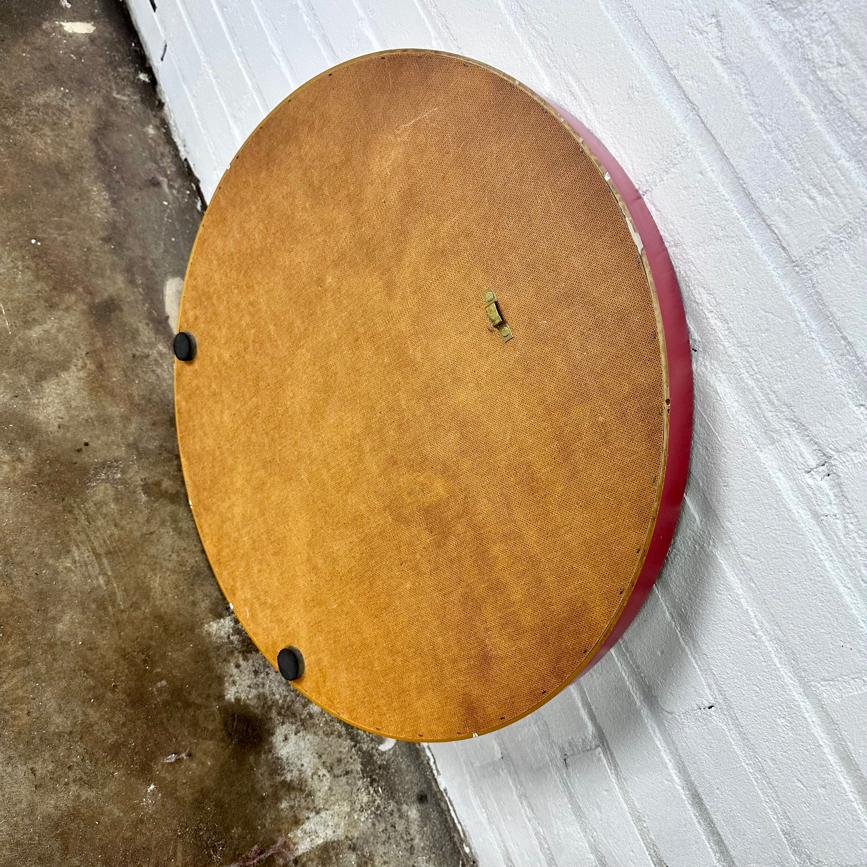 Vintage red space age mirror 57cm