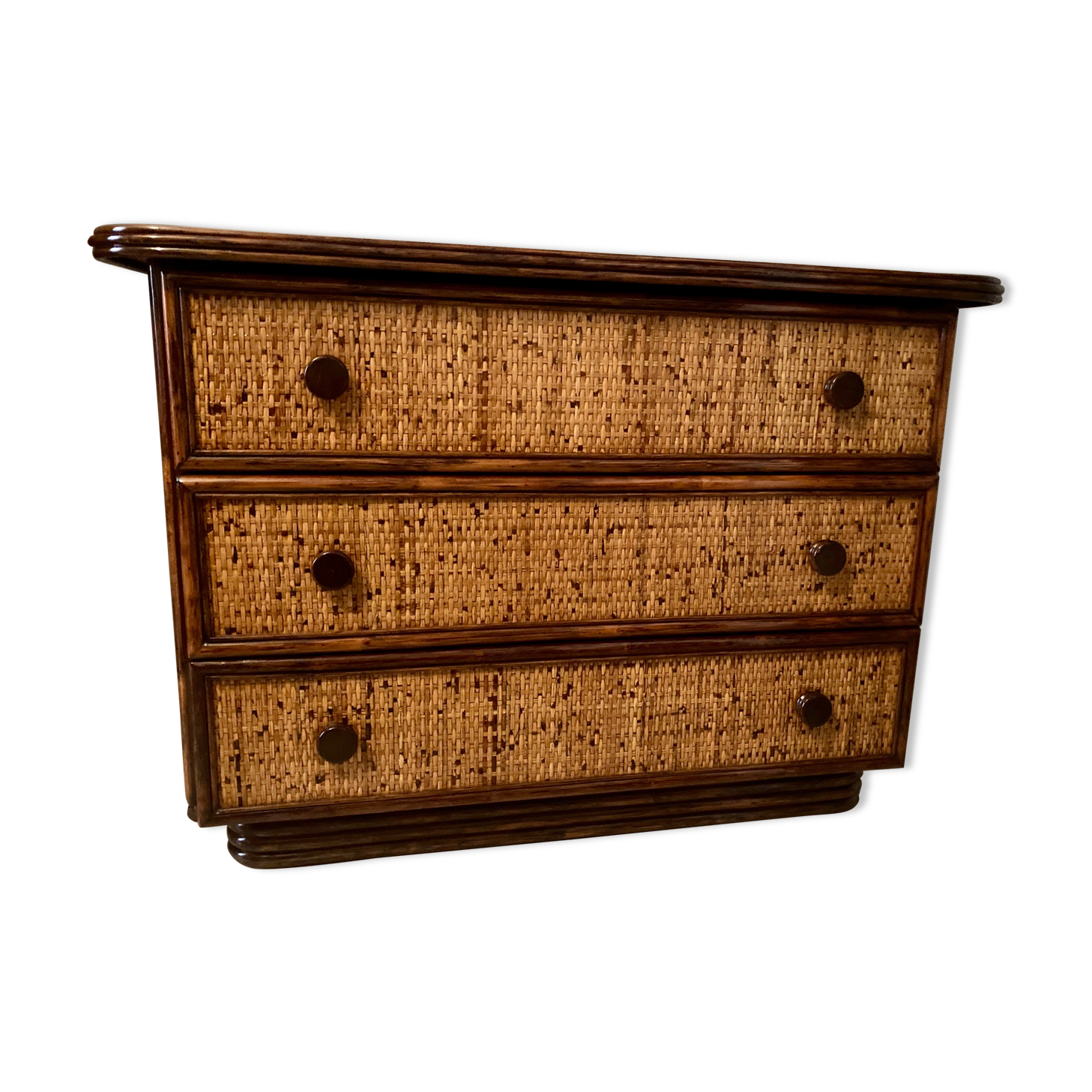 Dresser in rattan, designer Maugrion