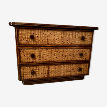 Dresser in rattan, designer Maugrion