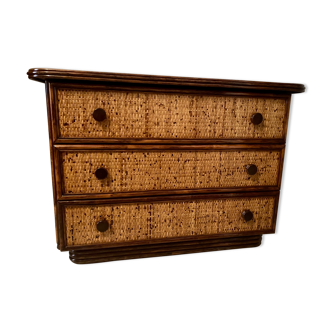 Dresser in rattan, designer Maugrion