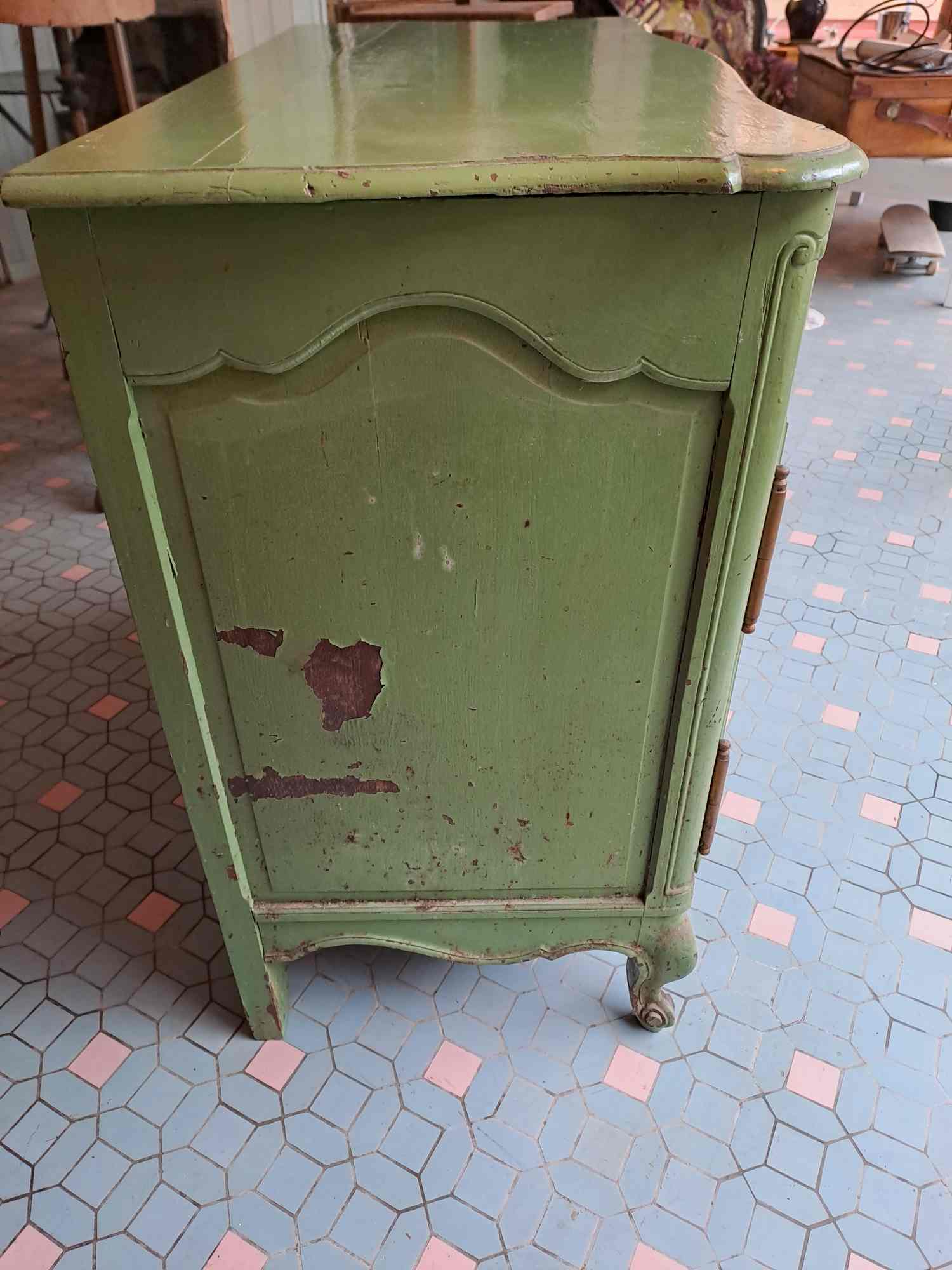 Small sideboard Louis XV look industrial workshop