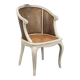 Antique Baroque-style armchair in lacquered walnut, Italy, 20th century.