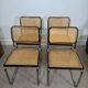 Lot de quatre chaises Marcel Breuer Cesca b32