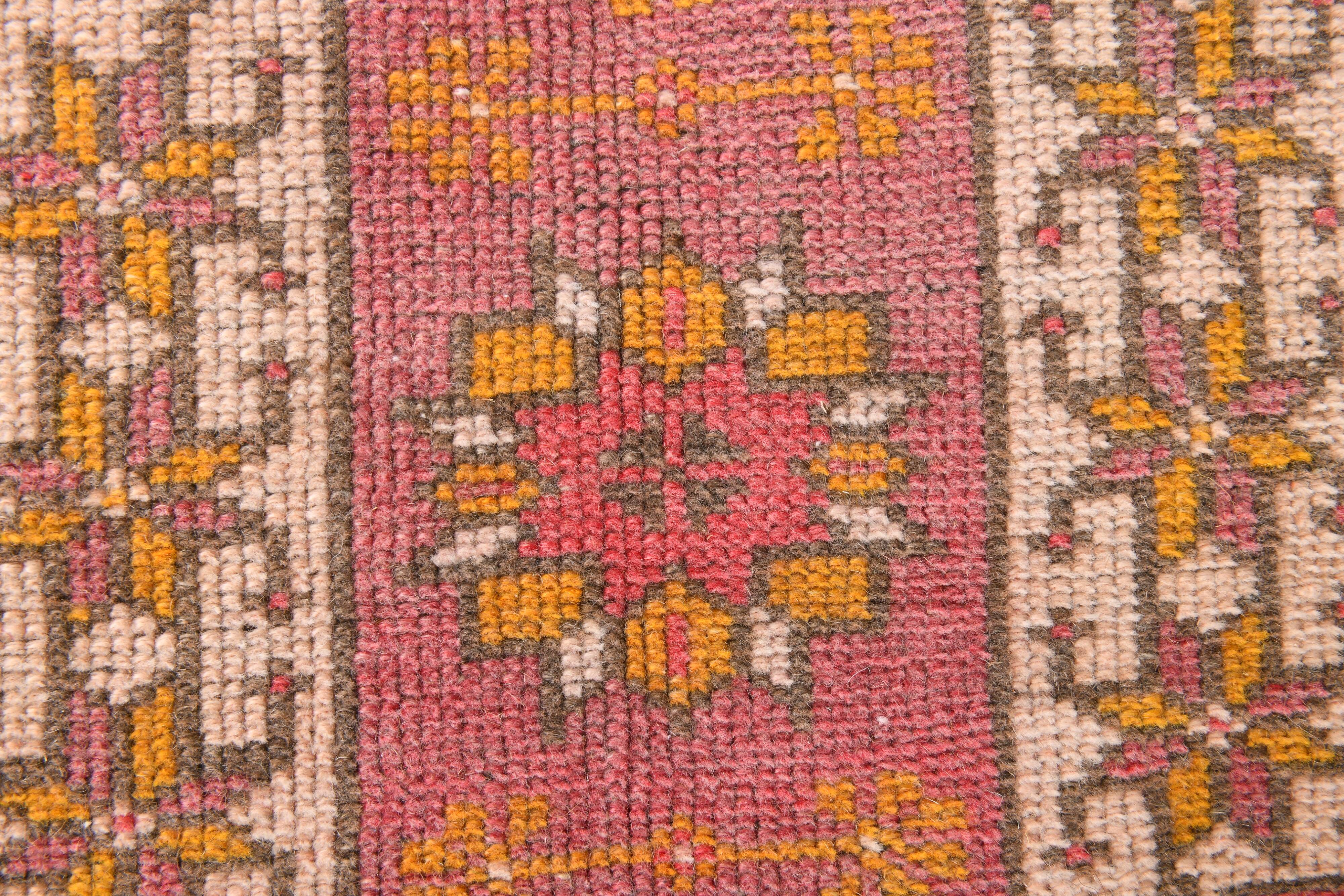 5x8 Turkish Vintage Red & Cream Bedroom Rug, 144x245Cm